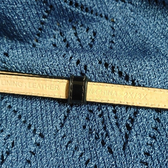 Amiee Lynn Black Patent Leather Adjustable Belt Gold Hook & Loop